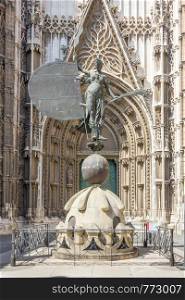 Statue of Giraldillo outside Seville Cathedral, Spain