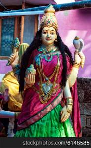 Statue of Hindu Goddess close-up