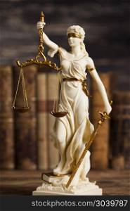 Statue of justice, burden of proof, law theme. Statue of lady justice, Law concept