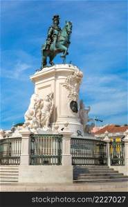 Statue of King Jose I in Lisbon, Portugal in a beautiful summer day