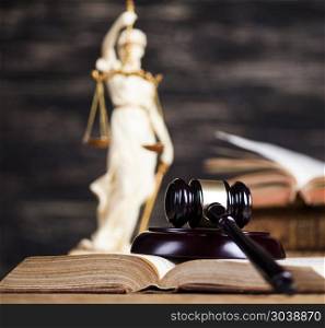 Statue of lady justice, Law concept . Statue of justice, burden of proof, law theme