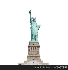 Statue of Liberty isolated on white background in New York City,. Statue of Liberty isolated on white background in New York City, USA. Statue of Liberty isolated on white background in New York City, USA