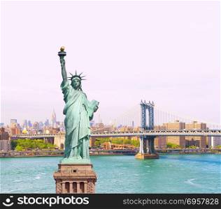 Statue of Liberty, Skyline of New York City, USA