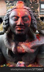 Statue of Narayan near temple Changu, Bhaktapur, Nepal