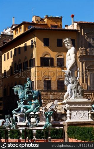 Statue of Neptune in Florence. Italy. Mediterranean Europe.