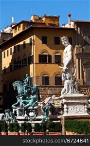 Statue of Neptune in Florence. Italy. Mediterranean Europe.