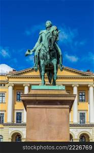 Statue of Norwegian King Carl Johan XIV in Oslo