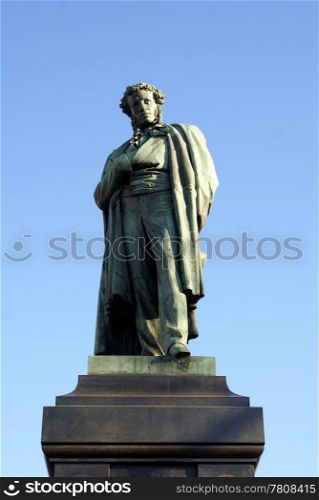 Statue of poet Alexander Pushkin in Moscow, Russia