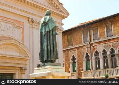 Statue of poet Paolo Sarpi in Venice, Italy