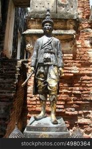 Statue of prince Narai in palace, Lop Buri, Thailand