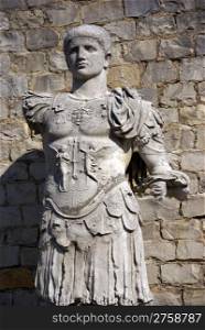 Statue of Roman general in the Villasse Roman ruins, Vaison la Romaine, France