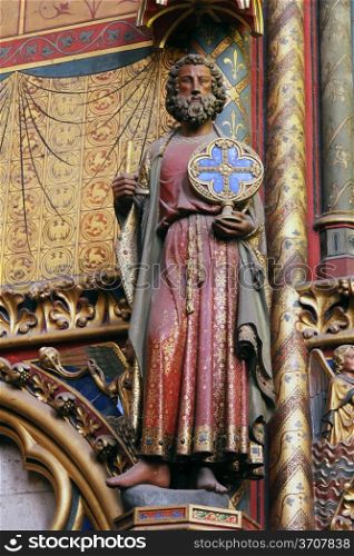 Statue of the Apostle, La Sainte Chapelle in Paris, France