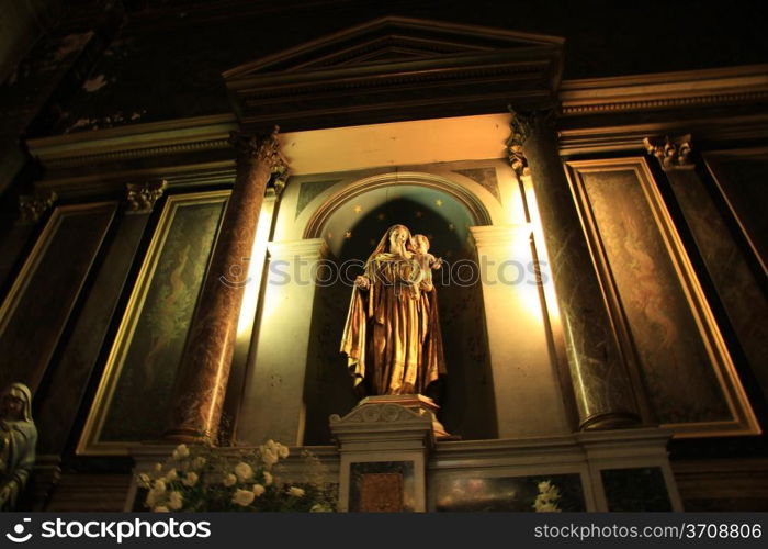 Statue of the Holy Virgin in a French church