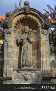Statue of the saint near Kloster Michelsberg (Michaelsberg) in Bamberg, Germany&#xA;