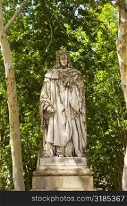 Statue on a pedestal, Montesquieu Statue, Place des Quinconces, Bordeaux, France