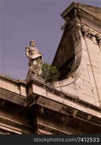 Statue on rooftop in Rome Italy
