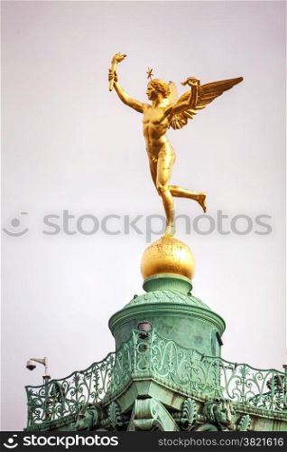 Statue on top of the July column at Place de la Bastille in Paris