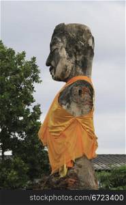 Statue seared Buddha in temple, Ayutthaya