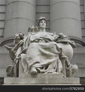 Statues at Alexander Hamilton U.S. Custom House, Manhattan, New York City, New York State, USA