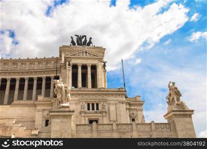 Statues in a monument to Victor Emmanuel II. Piazza Venezia, Rome , Italy