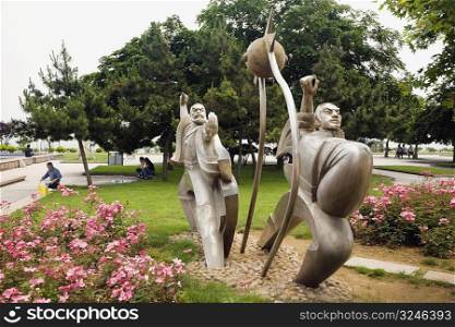 Statues in a park, Qingdao, Shandong Province, China