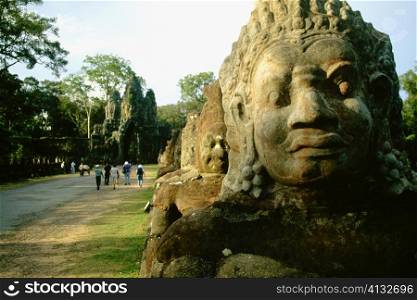 Statues in a row, Angkor Thom, Angkor, Siem Reap, Cambodia