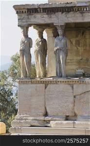 Statues in a temple, The Erechtheum, Acropolis, Athens, Greece