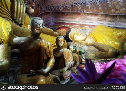 Statues in temple in Wewurukannala Vihara, Sri Lanka
