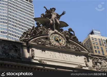 Statues of Hercules, Mercury and Minerva at Grand Central Terminal, New York City, New York State, USA