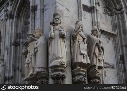 Statues of the saints and kings on cathedral in Cologne, Germany&#xA;