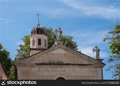 Statues on St Church of our Lady of Health in the old town of Zadar in Croatia. Church of Our Lady of Health in the old town of Zadar in Croatia