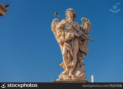 Statues on the bridge of St. Angel. Rome. Italy