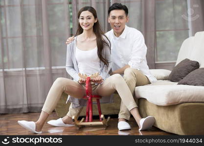 Stay-at-home young and loving couple