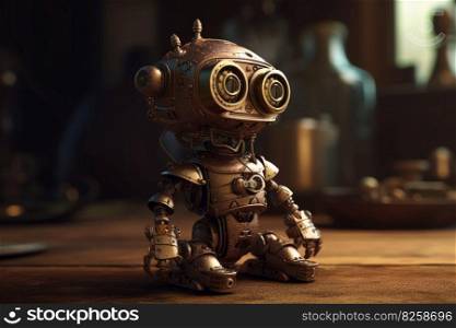 Ste&unk small cute robot. Power science. Generate Ai. Ste&unk small cute robot. Generate Ai