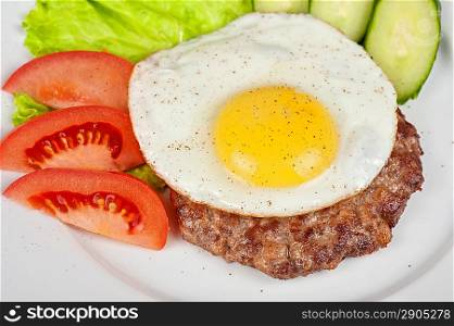 steak beef meat with fried egg