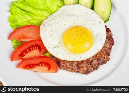 steak beef meat with fried egg