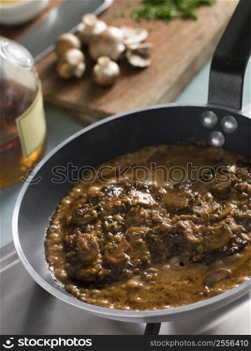 Steak Diane in a Saut pan