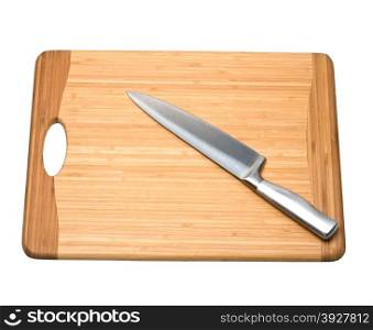 Steak: Knife on Cutting Board.with clipping path