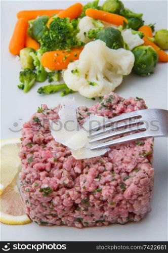steak tartare with vegetable