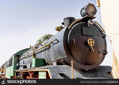 Steam locomotive, still in use, in the desert of Wadi Rum, Jordan, middle east