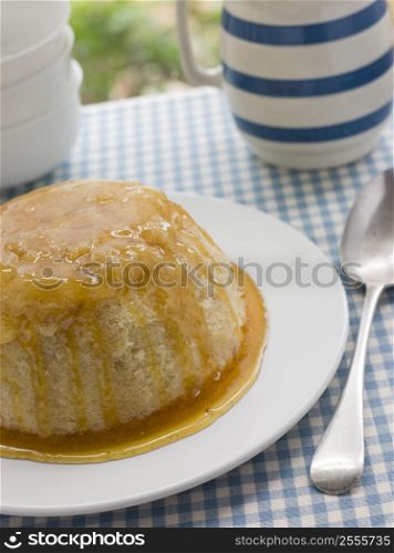 Steamed Syrup Sponge with a jug of Custard