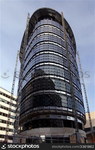 steel and glass modern office building