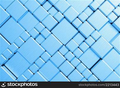 Steel blue cube mesh metal plate background or texture