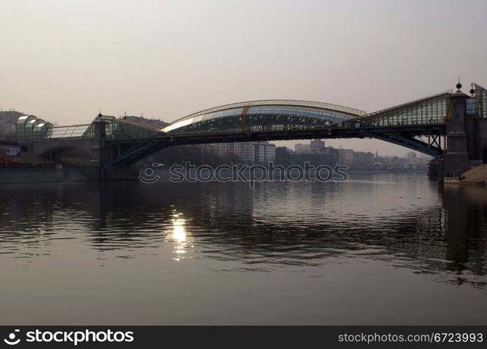 Steel bridge on the Moscow river, Russia