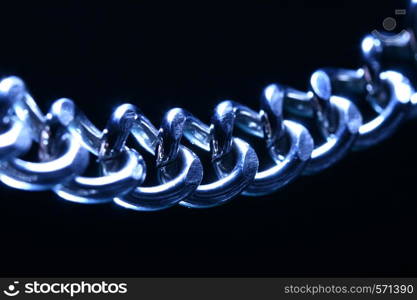 steel chain macro close up