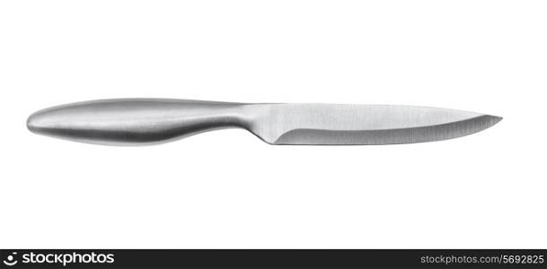 Steel kitchen knife isolated on white