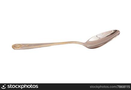 Steel metal table knife spoon on white background
