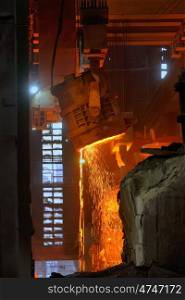 steel mills converter filling hot materials