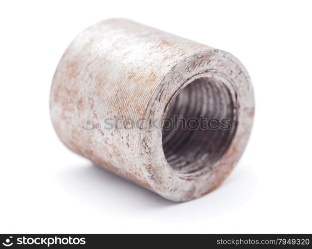 steel nut on a white background