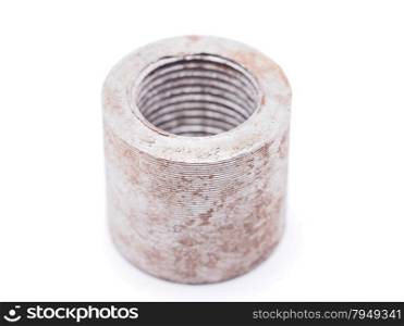 steel nut on a white background